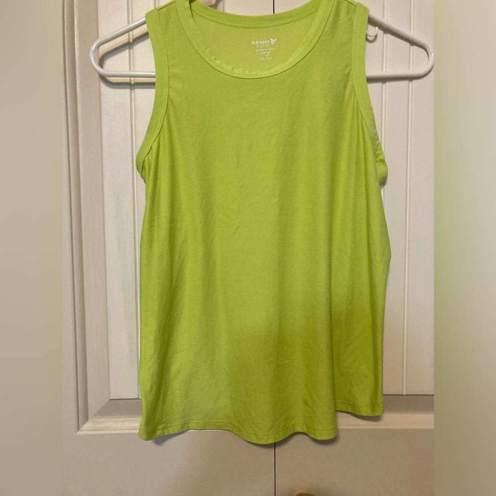 Neon yellow/green kid girls athletic tank top
